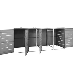 Containerberging vierdubbel 276,5x77,5x112,5 cm roestvrij staal