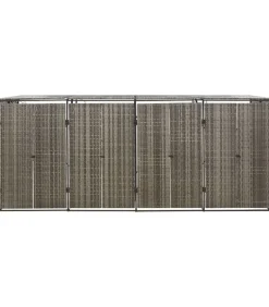Containerberging viervoudig 274x80x117 cm poly rattan grijs