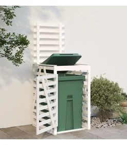 Containerberging 84x90x128,5 cm massief grenenhout wit