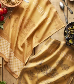 Coucke - Cassoulet - Theedoek van katoenen jacquard met print 50 x 75 cm