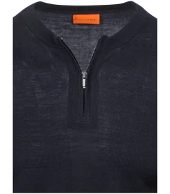 Crew Zip Merino Navy