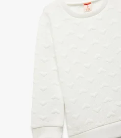 Crèmekleurige Meisjestrui Met Hartjespatroon