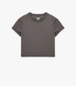 Crop T-shirt Korte Mouwen Ronde Hals Zwart