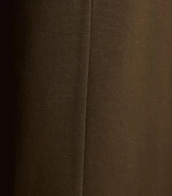 Cropped broek van milano jersey in bruin met elastische taille