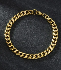 Cuban Link Heren Armband - Dikke Schakel - 7mm - Goud kleurig