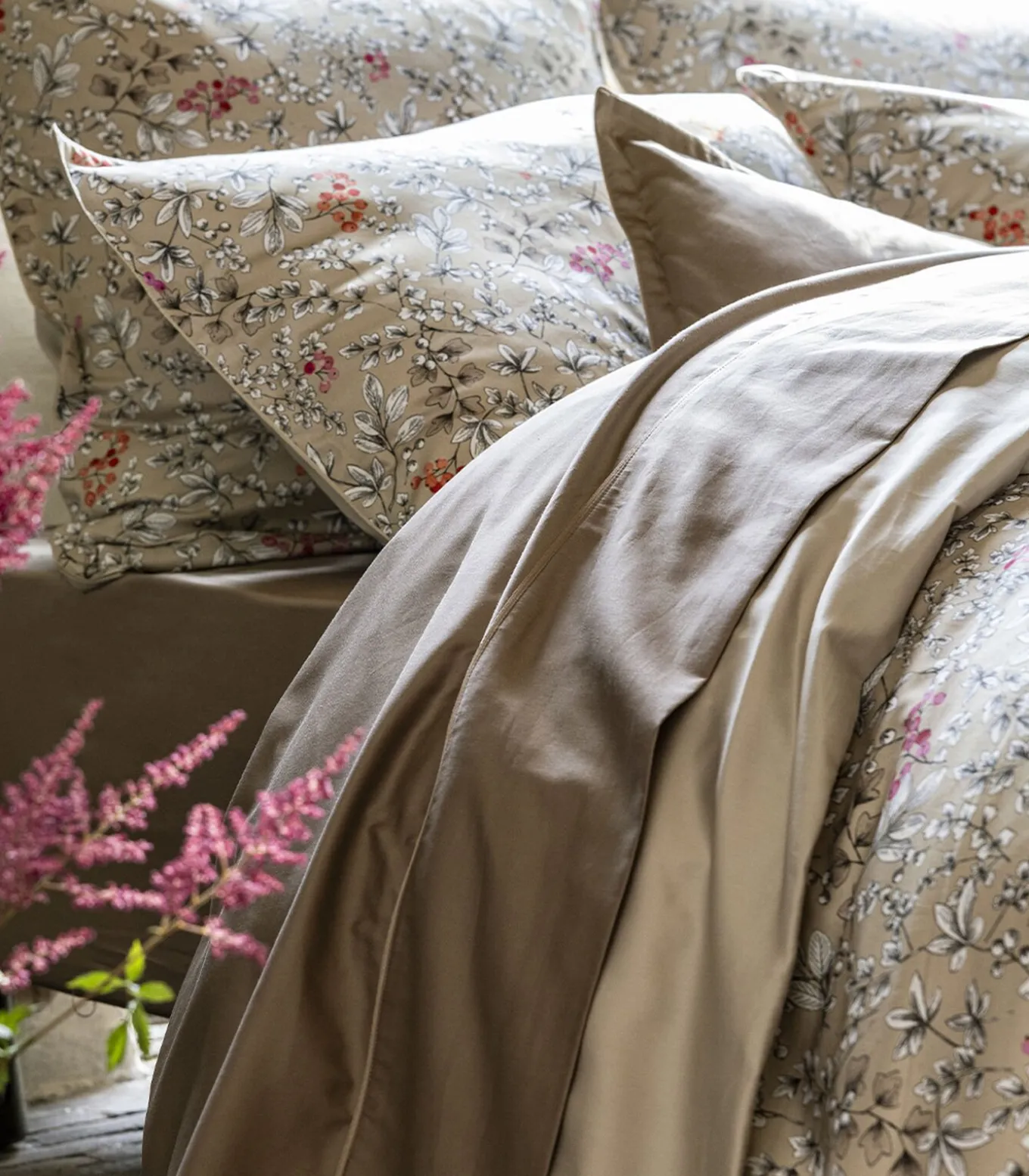 Cueillette - Effen kussensloop in biologisch katoen satijn