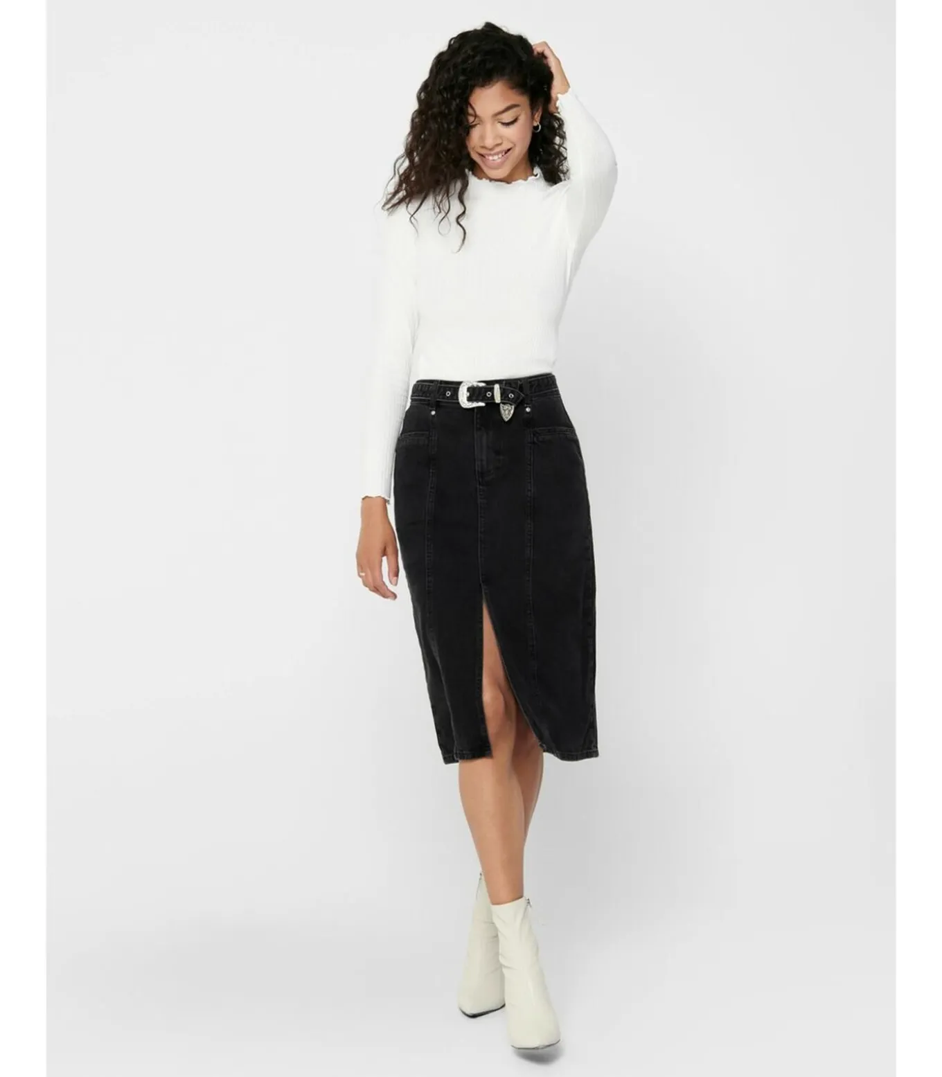 Dames-T-shirt Emma met lange mouwen - Col Montant