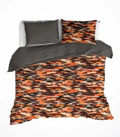 Dekbedovertrek Rothko Orange Rust - Lits Jumeaux - 240 x 220 cm - Katoen Flanel