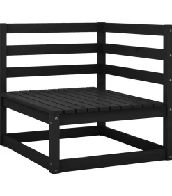 10-delige Loungeset massief grenenhout zwart