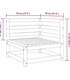 3-delige Loungeset massief grenenhout