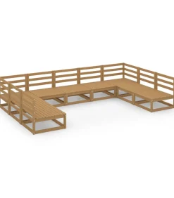 9-delige Loungeset massief grenenhout