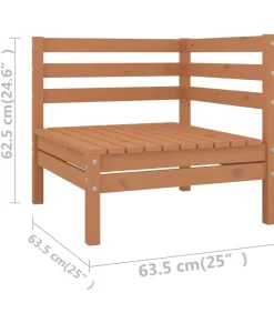 12-delige Loungeset massief grenenhout honingbruin