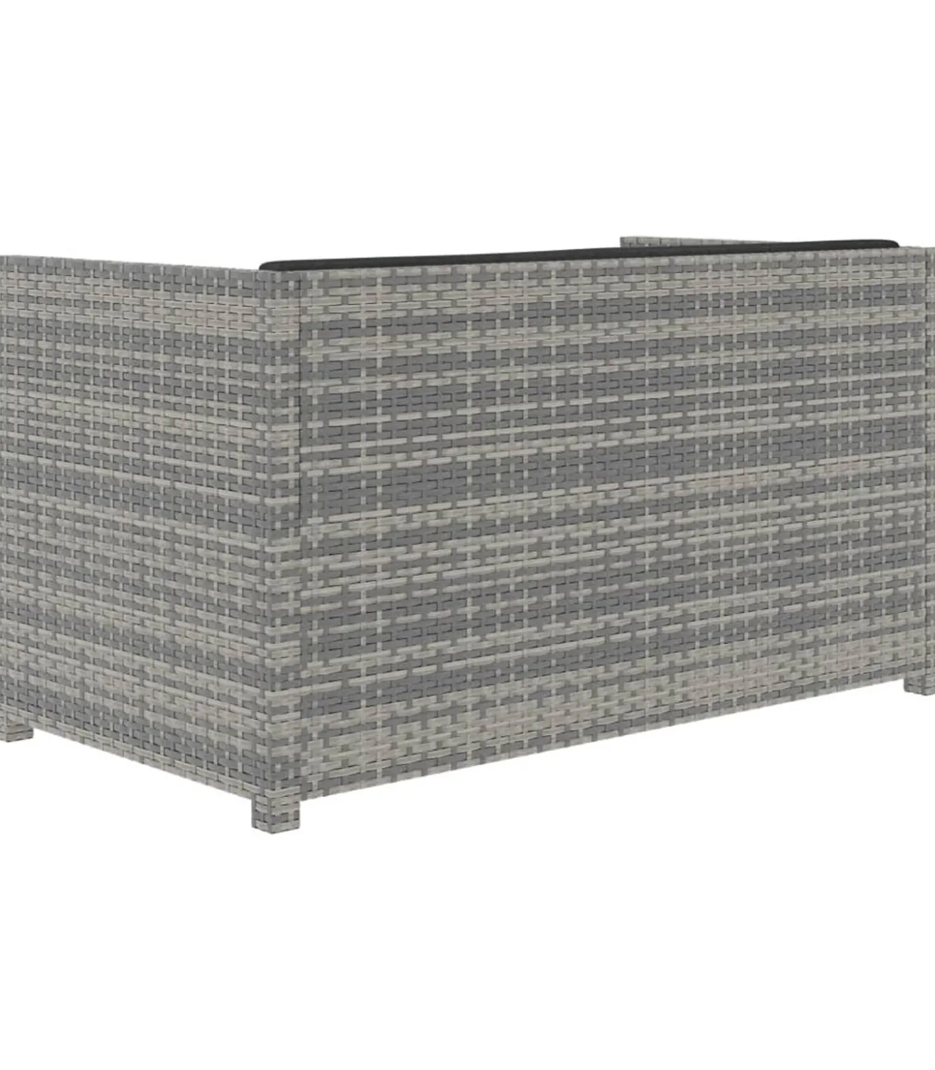 5-delige Loungeset met kussens poly rattan grijs