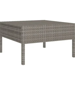 14-delige Loungeset met kussens poly rattan grijs