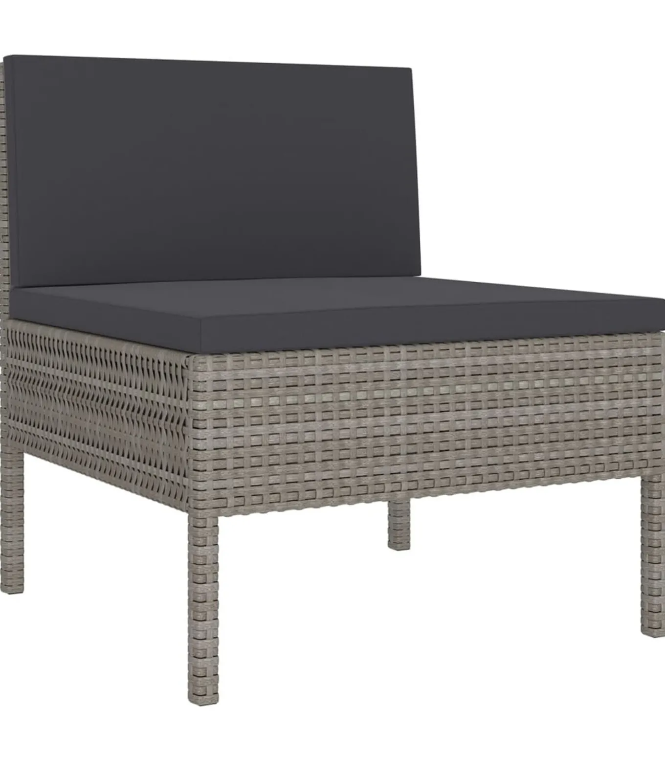 14-delige Loungeset met kussens poly rattan grijs
