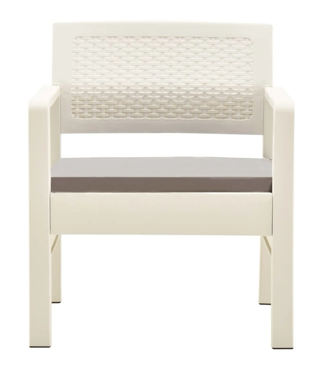 3-delige Loungeset met kussens kunststof wit