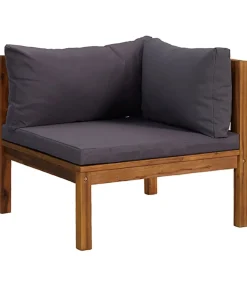 9-delige Loungeset met kussens massief acaciahout