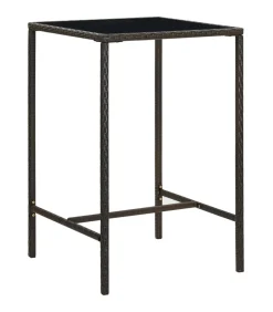 3-delige Tuinbarset met kussens poly rattan bruin