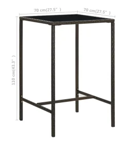 3-delige Tuinbarset met kussens poly rattan bruin