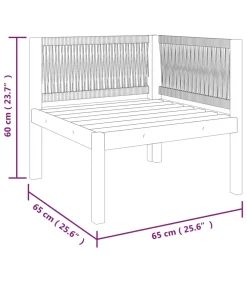 12-delige tuinloungeset met kussens crèmekleurig acaciahout en touw