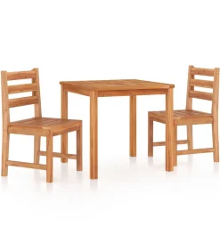 3-delige Tuinset massief teakhout