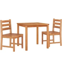 3-delige Tuinset massief teakhout