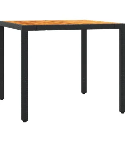 5-delige Tuinset met kussens poly rattan zwart