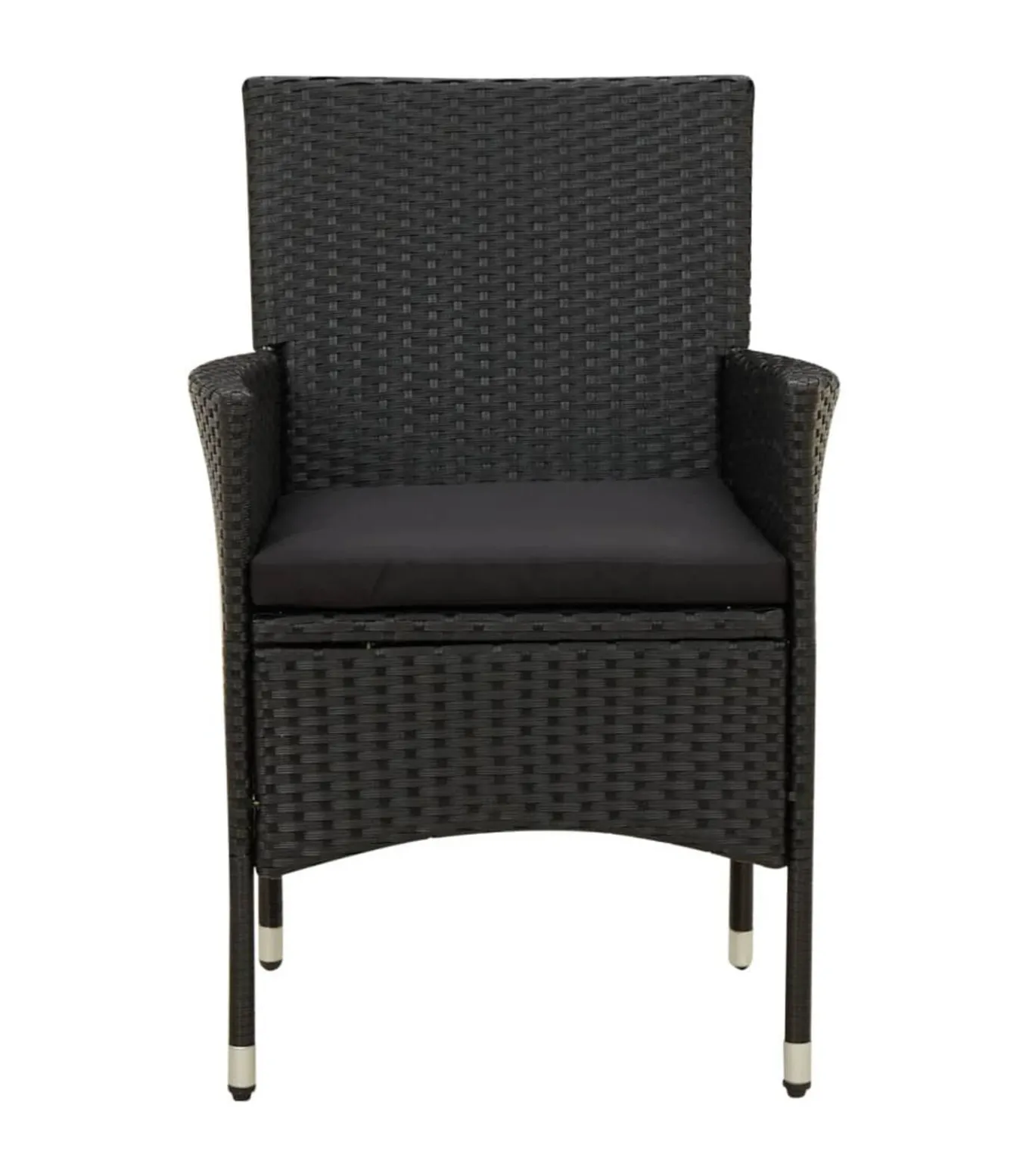 9-delige Tuinset met kussens poly rattan zwart