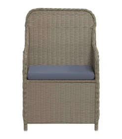 3-delige Tuinset met kussens bruin