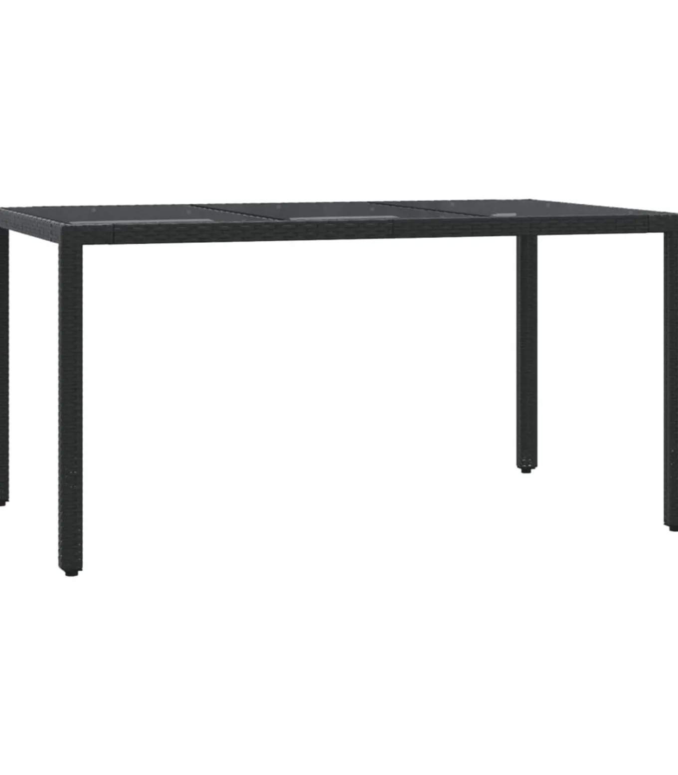 5-delige Tuinset met kussens poly rattan zwart