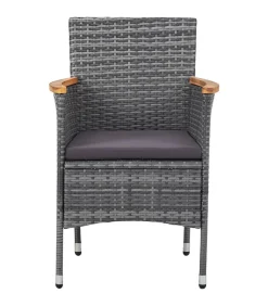 3-delige Tuinset poly rattan grijs