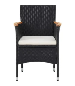 5-delige Tuinset poly rattan zwart