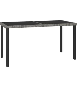 7-delige Tuinset poly rattan grijs