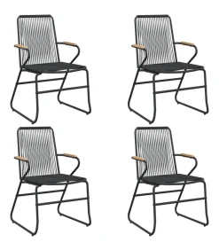 5-delige Tuinset PVC-rattan zwart