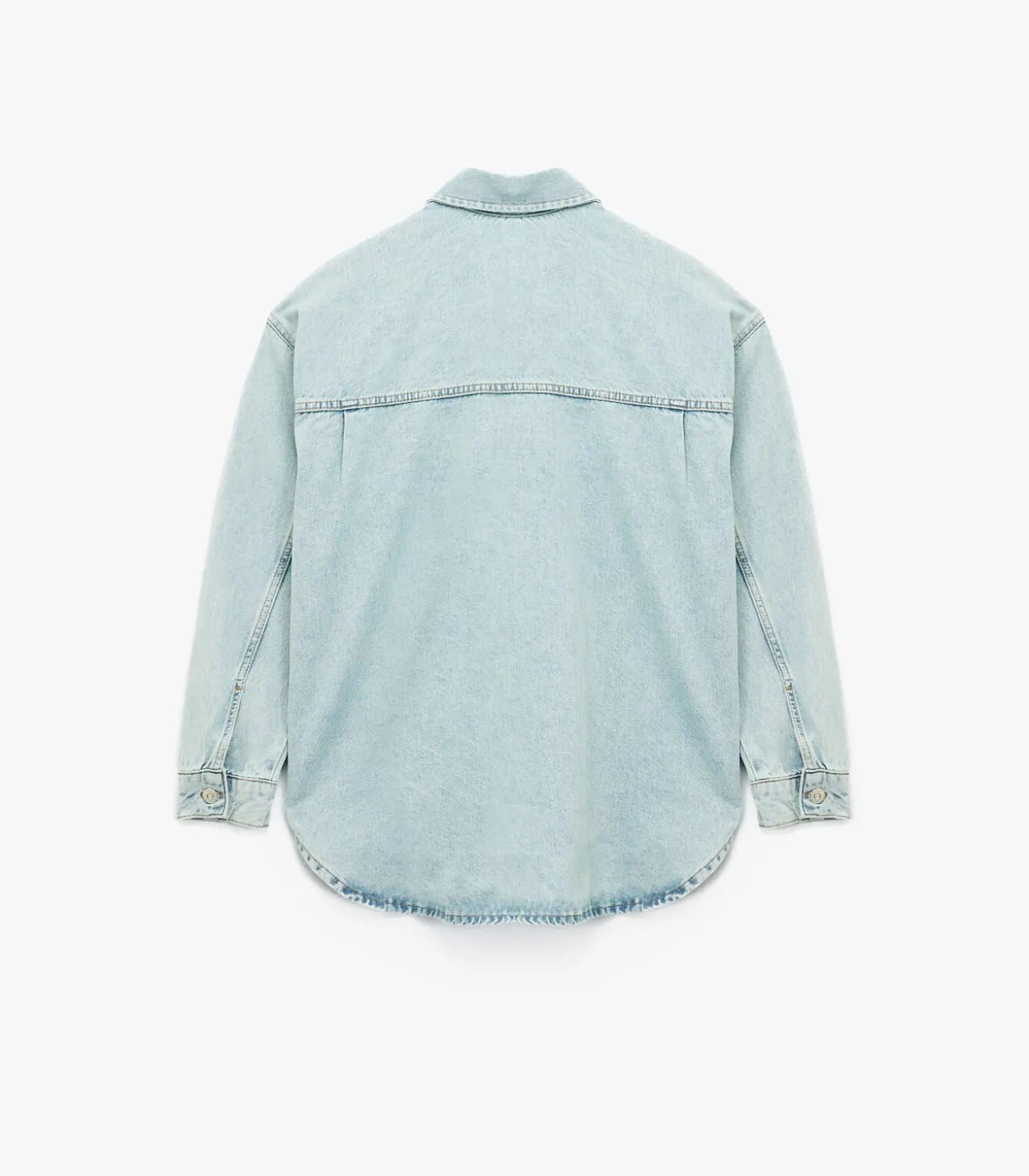 Denimblouse met Knoopsluiting en Zakdetail