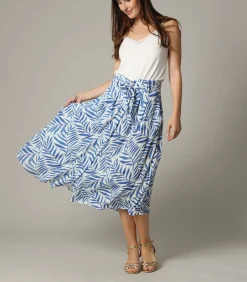 DIPTI - Midirok van viscosecrêpe met tropische print