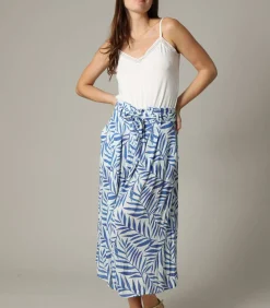 DIPTI - Midirok van viscosecrêpe met tropische print