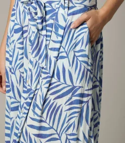 DIPTI - Midirok van viscosecrêpe met tropische print