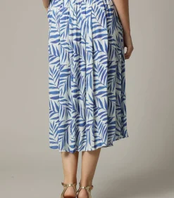 DIPTI - Midirok van viscosecrêpe met tropische print