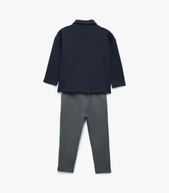 Donkerblauw Babyset Katoen Hemd en Broek