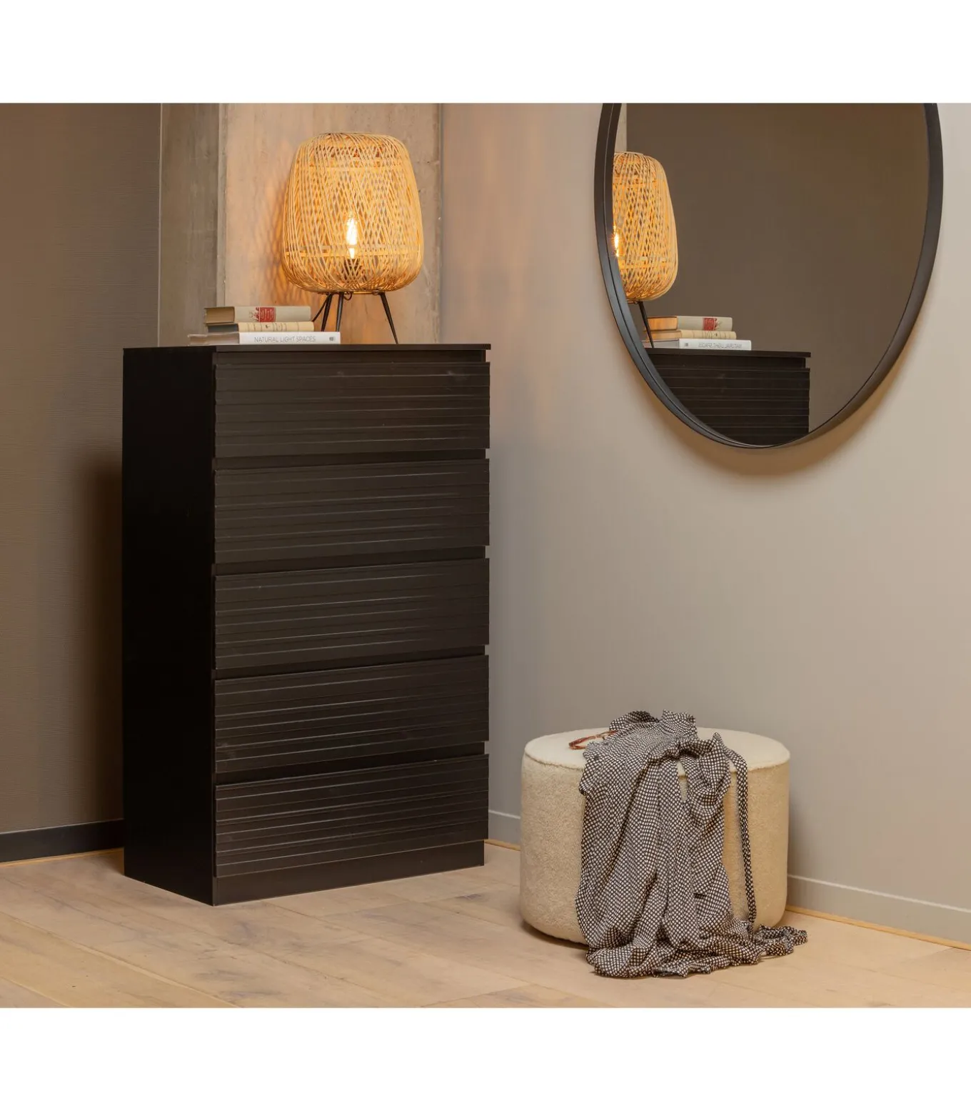 Doutzen Spiegel - Metaal - Zwart - 115x115x5