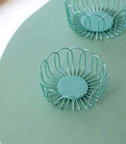 Draadmand 16xH7cm groen Flores