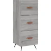 Dressoir 34,5x34x90 cm bewerkt hout grijs sonoma eikenkleurig