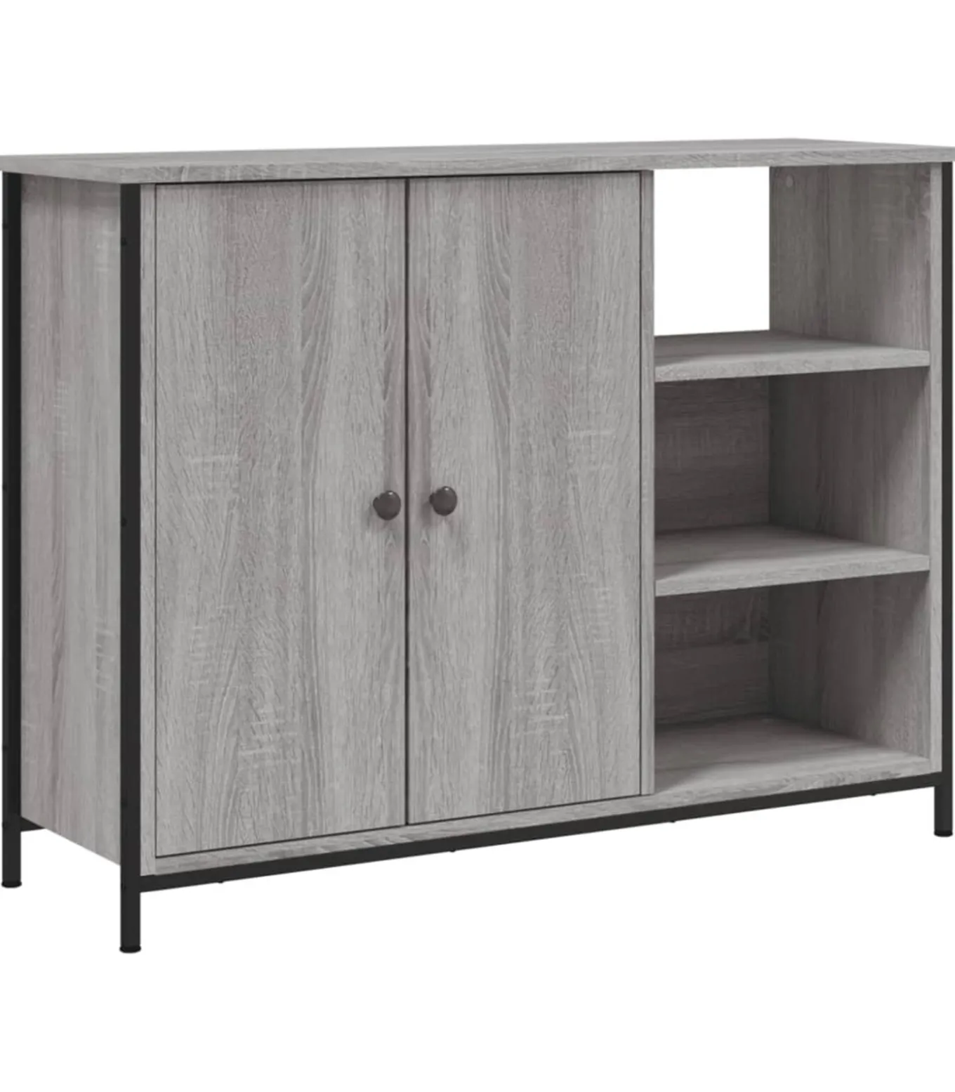 Dressoir 100x33x75 cm bewerkt hout grijs sonoma