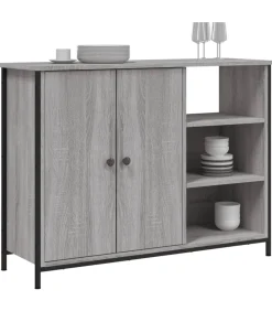 Dressoir 100x33x75 cm bewerkt hout grijs sonoma