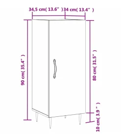 Dressoir 34,5x34x90 cm bewerkt hout gerookt eiken