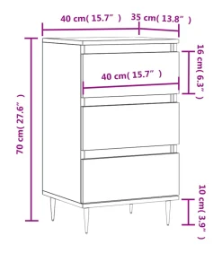 Dressoir 40x35x70 cm bewerkt hout betongrijs