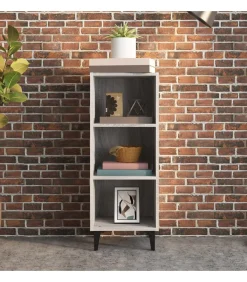 Dressoir 34,5x32,5x90 cm bewerkt hout grijs sonoma eikenkleurig