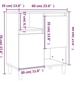Dressoirs 2 st 60x35x70 cm bewerkt hout gerookt eikenkleurig