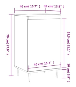 Dressoirs 2 st 40x35x70 cm bewerkt hout sonoma eikenkleurig
